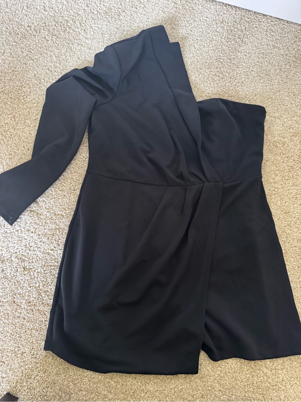 One-Shoulder Black Jumpsuit Romper